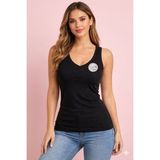 Veloure Kadın Atlet Sütyenli V Yaka Modal 1 Adet Siyah Pedli Atlet-Bluz-T-Shirt - 2XL