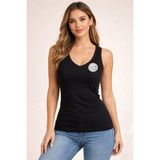 Veloure Kadın Atlet Sütyenli V Yaka Modal 1 Adet Siyah Pedli Atlet-Bluz-T-Shirt (Kota)