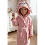 VELROBE Tavşan Kulaklı Kız Erkek Çocuk Bornozu Lupi Pembe