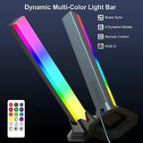 velted RGB Işık Çubuğu, Müzik Senkronizasyonu RGB IC LED Işık Barları, USB Powered Ortam Aydınlatması, Uzaktan Kumanda Renk Değiştirme Oyun TV Arka Işığı, PC Odası Monitör Masası için 8 Dinamik Mod