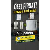 Veltomed 3 Set Yün Korse ve Yün Dizlik Isıtır Sıcak Tutar Destekler Bel Ağrıları, Fıtık ve Soğuktan Korunma Için Unisex - XL