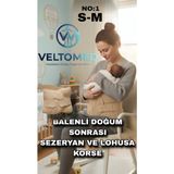 Veltomed Bej Renk Hamile korse, Sezeryan ve Lohusa korse Doğum Sonrası Karın ve Bel Toparlama Için Konforlu Korse - S-M