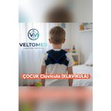 Veltomed Çocuk Klavikula Bandajı Köprücük Kemiği Kırığı İçin Medikal Destek, Duruş Düzeltici, Sekiz Bandajı