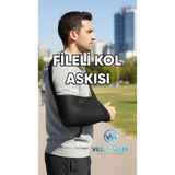 Veltomed Fileli Ortopedik Kol Askısı Medikal Hava Alan Kırık Çıkık Incinme Için Kol Sabitleyici Destek - Standart - 0 - Siyah