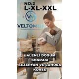 Veltomed Hamile, Sezeryan ve Lohusa Doğum sonrası karın ve bel toparlama için konforlu korse BEJ no2 L/xl/xxl