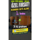 Veltomed L beden Deve Tüyü Korse ve dizlik takım Sıcak Tutar Bel Ağrıları Fıtık Bel Kuşağı, Yün Bel Korsesi
