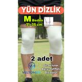 Veltomed M Beden Yün Dizlik Isıtır Sıcak Tutar Destekler Unisex Giyilen Model 1 çift