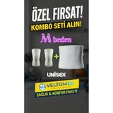 Veltomed M beden Yün Korse ve Yün dizlik takım Sıcak Tutar Bel Ağrıları Fıtık Bel Kuşağı, Yün Bel Korsesi