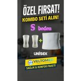 Veltomed S beden Yün Korse ve Yün dizlik takım Sıcak Tutar Bel Ağrıları Fıtık Bel Kuşağı, Yün Bel Korsesi