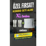 Veltomed XL beden Yün Korse ve Yün dizlik takım Sıcak Tutar Bel Ağrıları Fıtık Bel Kuşağı, Yün Bel Korsesi