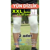 Veltomed XXL Beden Yün Dizlik Isıtır Sıcak Tutar Destekler Unisex Giyilen Model 1 çift