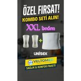 Veltomed XXL beden Yün Korse ve Yün dizlik takım Sıcak Tutar Bel Ağrıları Fıtık Bel Kuşağı, Yün Bel Korsesi