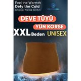 Veltomed XXL Unisex Deve Tüyü Yün Korse Sıcak Tutar Bel Ağrıları Fıtık Bel Kuşağı, Giydirmeli Yün Bel Korsesi