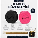 VeltroniX Kablo Düzenleyici ve Otomatik Kablo Sarma Aparatı – USB Şarj Kablosu Toplayıcı, Telefon Kablo Organizer, Taşınabilir Kablo Sarıcı.(siyah-pempe 2'li)