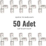 Veluda Su Arıtma Sistemleri Su Arıtma Cihazı 3 Tarafı Quick Dirsek 1/4'' T 50 Adet