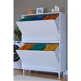 Veluna 100 cm Kirli Çamaşır Sepetli Dolap Banyo Dolabı Beyaz 100x138x32,5 cm 6 Sepetli Dolap