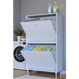 Veluna 85 cm Kirli Çamaşır Sepetli Dolap Banyo Dolabı Beyaz 85x138x32,5 cm 4 Sepetli Dolap