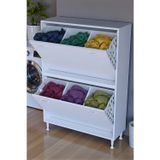 Veluna 90 cm Kirli Çamaşır Sepetli Dolap Banyo Dolabı Beyaz 90x138x32,5 cm 6 Sepetli Dolap