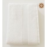Velur %100 Pamuk Otel Tipi Doğal Banyo Havlusu - Beyaz - 70 x 140 cm