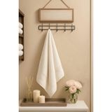 Velur Üst Kalite%100 Pamuk Otel Tipi Doğal Banyo Havlusu 2 Adet - Beyaz - 70x140