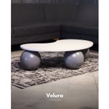 Velura Gri Top Sehpa - Beyaz Fasülye Mdf