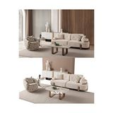 Velura Home Aras 3+1 Koltuk Takımı ve Oturma Grubu Krem