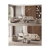 Velura Home Aras 3+3+1 Koltuk Takımı ve Oturma Grubu Krem