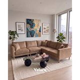 Velura Home Armin Akıllı 5 Modül Köşe Koltuk Takımı ve Modern Modüler Yataklı Köşe Takımı - Kadife Kumaş - Kahve Kahverengi