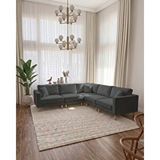 Velura Home Armin Akıllı 5 Modül Köşe Koltuk Takımı ve Modern Modüler Yataklı Köşe Takımı - Kadife Kumaş - Koyu Gri