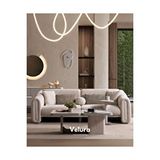 Velura Home Hermes Üç Adet Üçlü Kanepe ve 3'lü Koltuk (3+3+3) - Krem