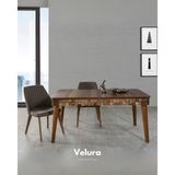 Velura Home & Living Amazon Yemek Odası Takımı (Yemek Masası + 4 Adet Sandalye) - Kahverengi