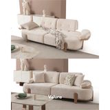 Velura Home & Living Aras 3+3+3 Koltuk Takımı & Oturma Grubu - Krem - Gri