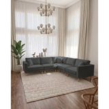 Velura Home & Living Armin Akıllı 5 Modül Köşe Koltuk Takımı & Modern Modüler Yataklı Köşe Takımı - Kadife Kumaş - Koyu Gri - Armin 5 Modül