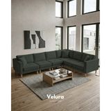 Velura Home & Living Armin Akıllı 6 Modül Köşe Koltuk Takımı & Modüler Yataklı Köşe Takımı - Kadife - Koyu Yeşil - Armin 6 Modül