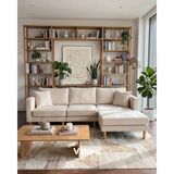 Velura Home & Living Armin Akıllı Köşe Koltuk Takımı & Modern Modüler Yataklı Köşe Takımı - Kadife - Krem - Modüler Köşe Takımı