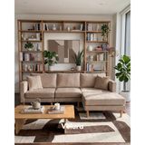 Velura Home & Living Armin Akıllı Köşe Koltuk Takımı & Modern Modüler Yataklı Köşe Takımı - Kadife - Latte - Modüler Köşe Takımı