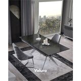Velura Home & Living Asya Premium Yemek Odası Takımı (Yemek Masası + 4 Adet Sandalye) - Gri - Koyu Gri
