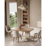 Velura Home & Living Aura Yemek Masası + 4 Sandalye - Ekru - 4 Adet Sandalye