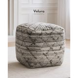 Velura Home & Living Azara Grey - Puf - 40 x 40 - Gri