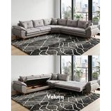 Velura Home & Living Azir Yataklı & Bazalı Köşe Koltuk Takımı - Gri