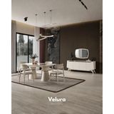 Velura Home & Living Balat Yemek Odası Takımı (Tv Ünitesi Hariç) - Krem - 4 Sandalye