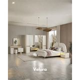 Velura Home & Living Bern 6 Kapaklı (4 Aynalı Dolap) Yatak Odası Takımı - Kırık Beyaz - 160 x 200