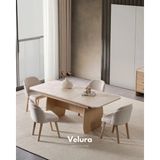 Velura Home & Living Defne Yemek Masası + 6 Sandalye (Naturel Meşe) - Defne Yemek Masasi