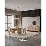 Velura Home & Living Defne Yemek Odası Takımı -Naturel Meşe (Tv Ünitesi Hariç) - Natürel - 4 Sandalye