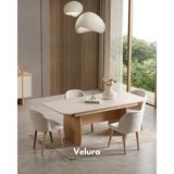 Velura Home & Living Eylül Yemek Masası + 6 Sandalye (Naturel Meşe ve Krem) - Eylül Yemek Masasi