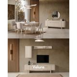 Velura Home & Living Eylül Yemek Odası Takımı - Krem (Tv Ünitesi Dahil) - Çok Renkli - 4 Sandalye