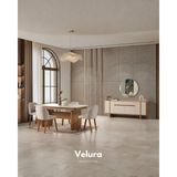 Velura Home & Living Eylül Yemek Odası Takımı - Naturel ve Krem (Tv Ünitesi Hariç) - Ceviz - 4 Sandalye