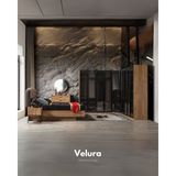 Velura Home & Living Izgi Yatak Odası Takımı (10 Cam Kapaklı Köşe Dolap + Şifonyer + Komodin + Karyola) - Ceviz - Siyah