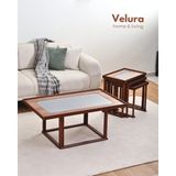 Velura Home & Living Kaptan Sehpa Takımı & Orta Sehpa - Zigon Sehpa - Kahverengi