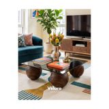 Velura Home & Living Küre Orta Sehpa - Amerikan Ceviz - Kare Füme